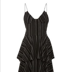 ALTUZARRA Tiered Ruffle Dress Black & silver NWOT